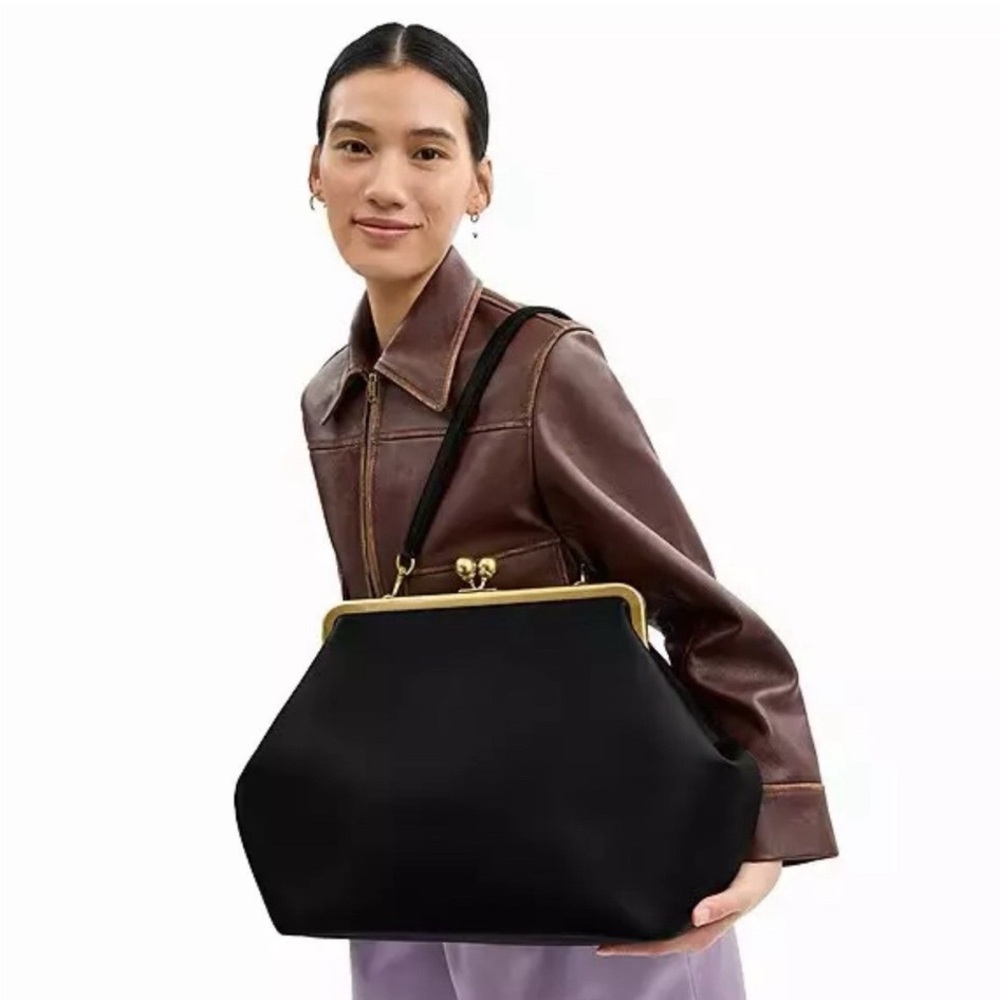 Coach Black Shoulder Bag with Gold Accents - Picture 1 of 3
